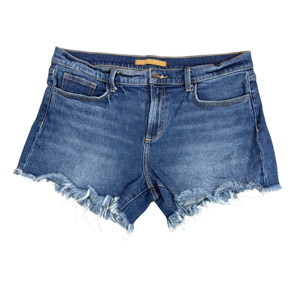 Joes Jeans The Ozzie Mid Rise Cut Off Denim Shorts Blue Frayed Hem Womens 33